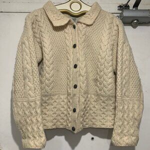 THE SWEATHER SHOP IRELAND VINTAGE KNITTED WOOL SWEATER CARDIGAN  PATTERNS SIZE S